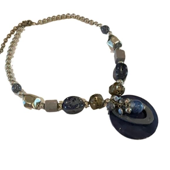 Vintage Chunky Blue Necklace  - Picture 1 of 2